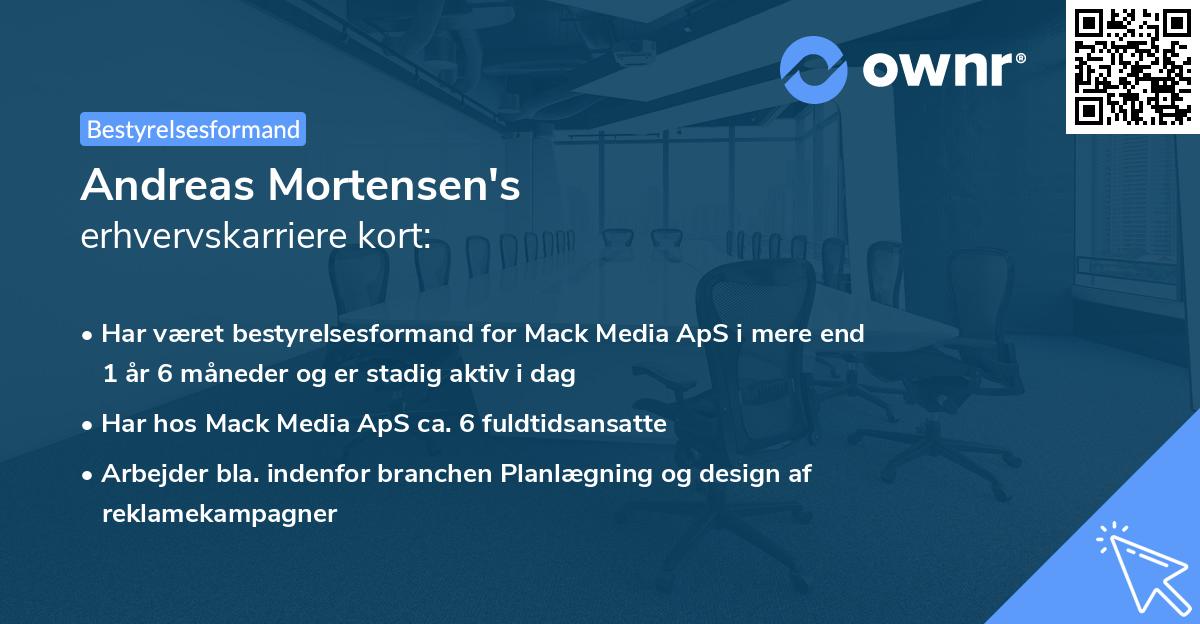 Andreas Mortensen's erhvervskarriere kort