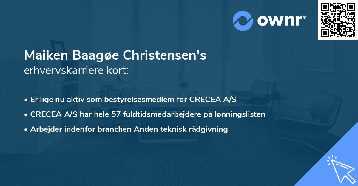 Maiken Baagøe Christensen's erhvervskarriere kort