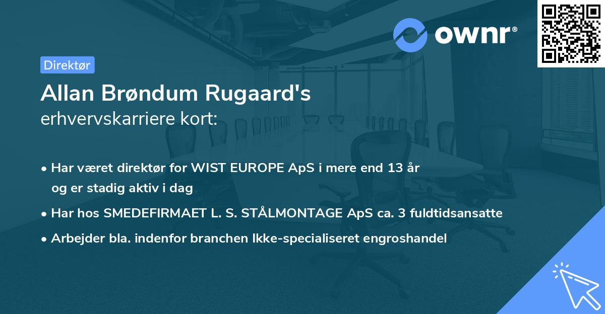 Allan Brøndum Rugaard's erhvervskarriere kort