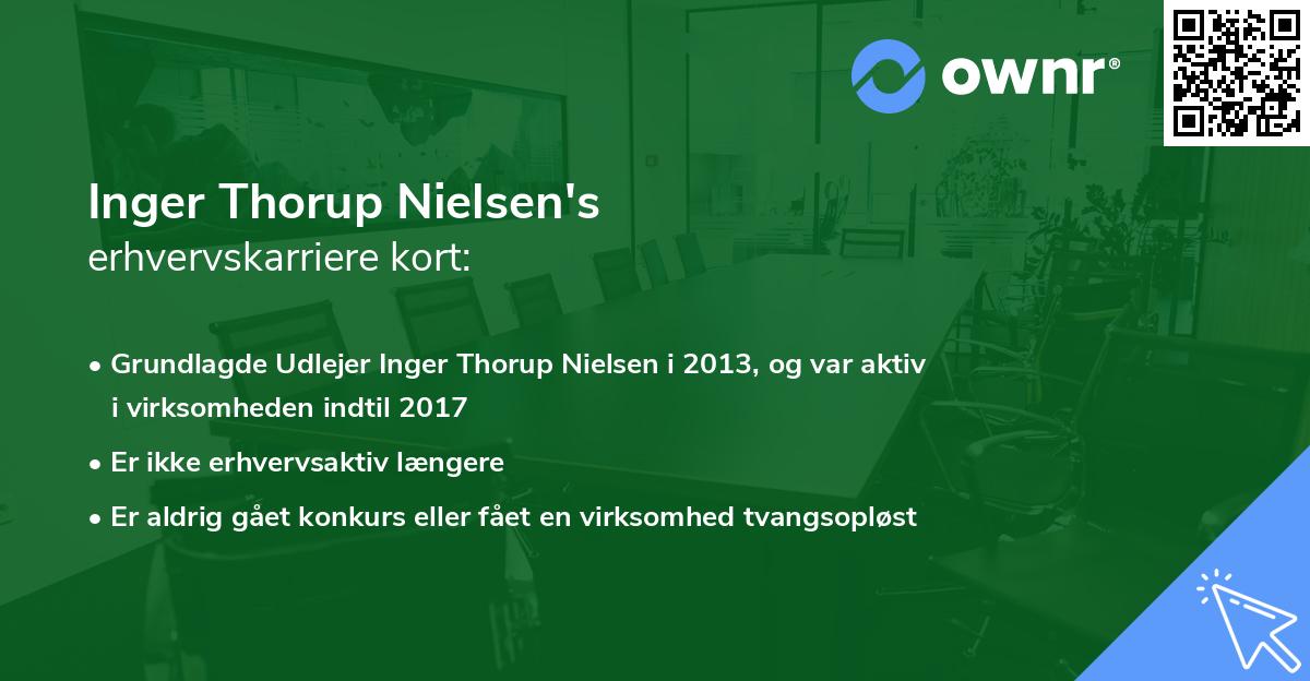 Inger Thorup Nielsen's erhvervskarriere kort