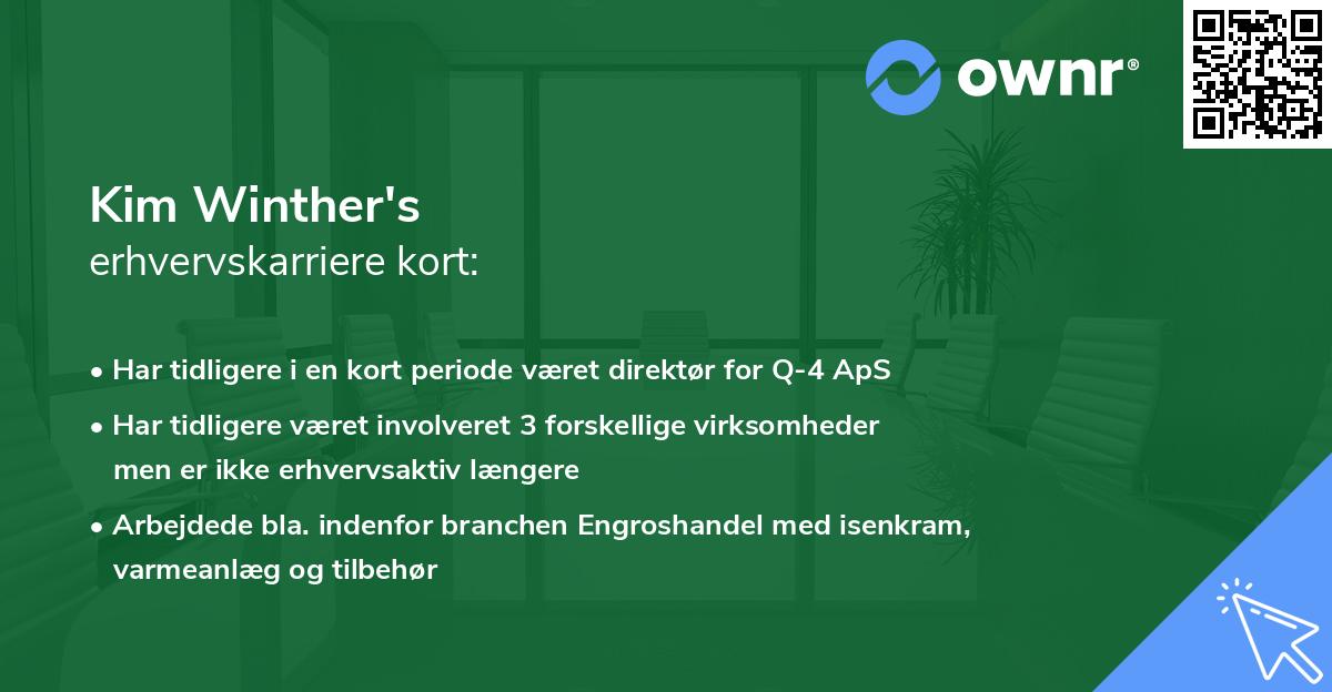 Kim Winther's erhvervskarriere kort