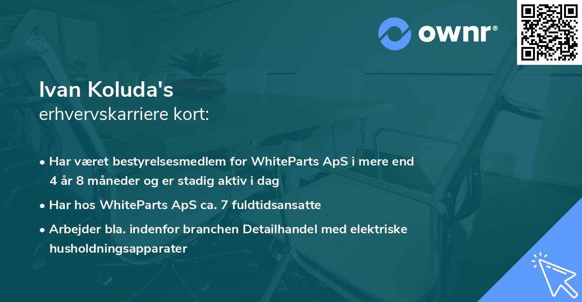 Ivan Koluda's erhvervskarriere kort