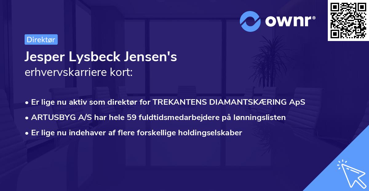 Jesper Lysbeck Jensen's erhvervskarriere kort