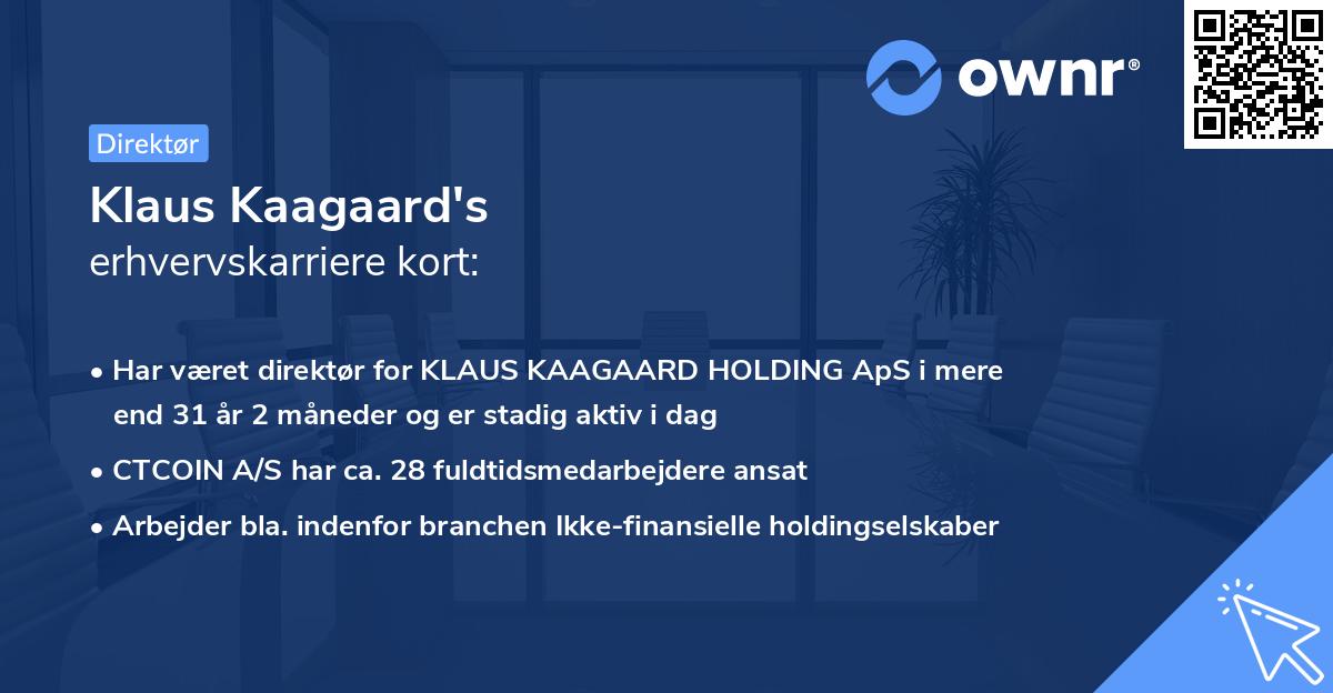 Klaus Kaagaard's erhvervskarriere kort