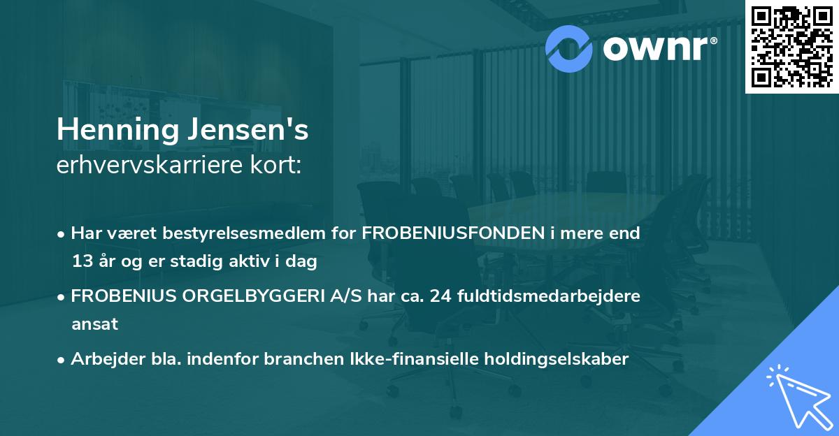 Henning Jensen's erhvervskarriere kort