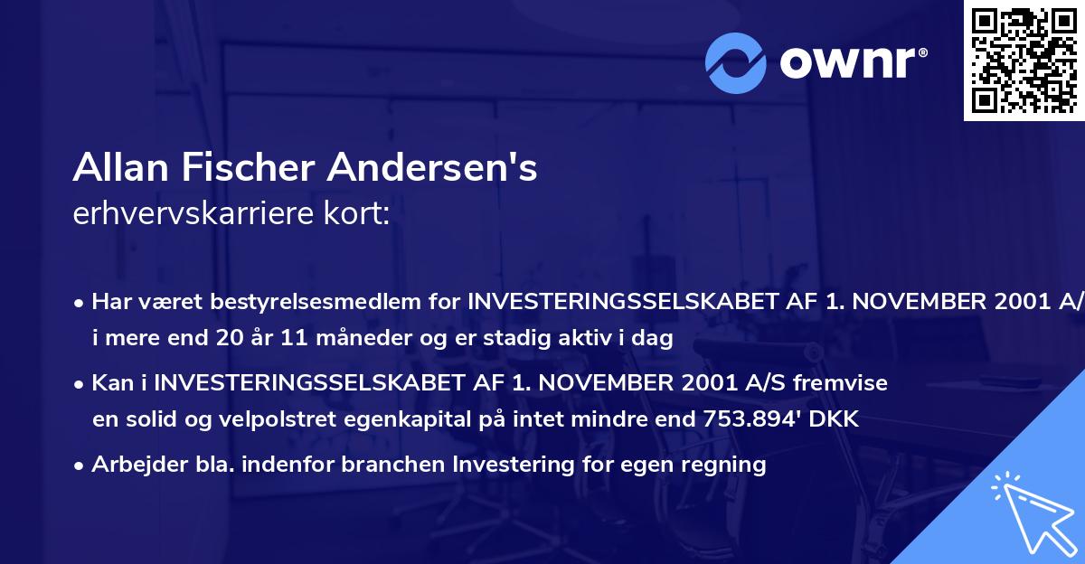 Allan Fischer Andersen's erhvervskarriere kort