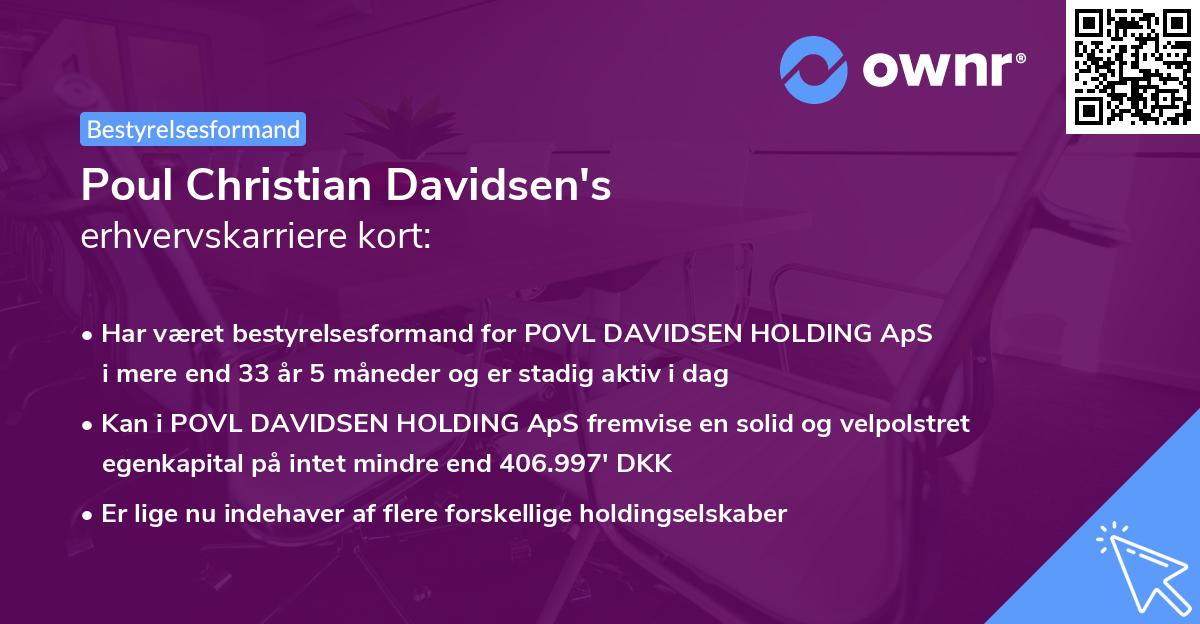 Poul Christian Davidsen's erhvervskarriere kort