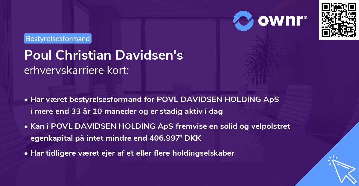 Poul Christian Davidsen's erhvervskarriere kort