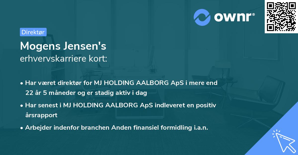 Mogens Jensen's erhvervskarriere kort
