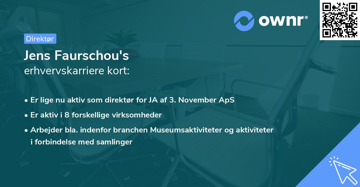 Jens Faurschou's erhvervskarriere kort