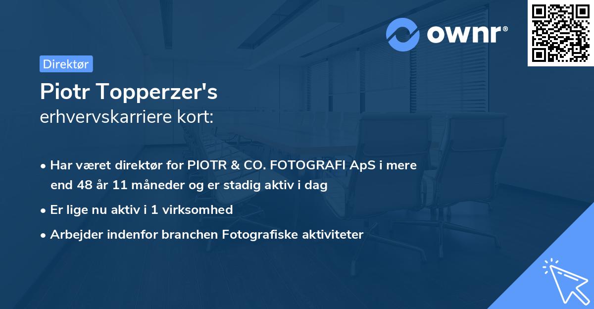 Piotr Topperzer's erhvervskarriere kort