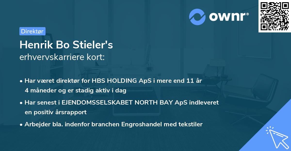Henrik Bo Stieler's erhvervskarriere kort