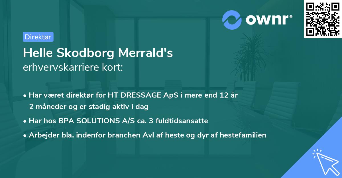 Helle Skodborg Merrald's erhvervskarriere kort
