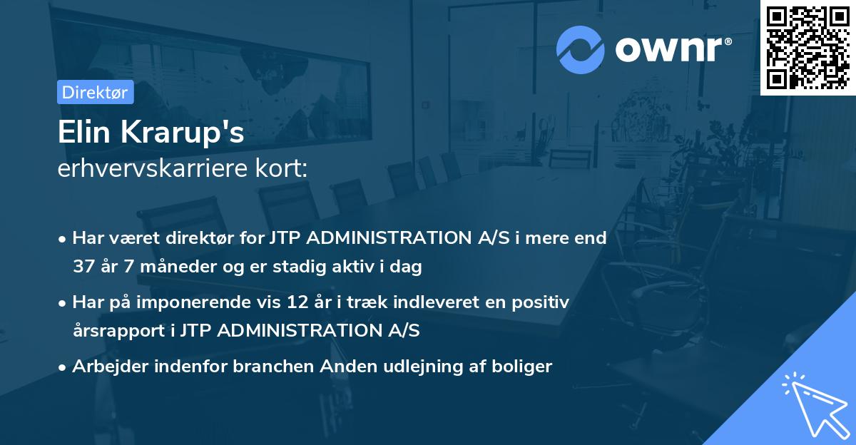Elin Krarup's erhvervskarriere kort