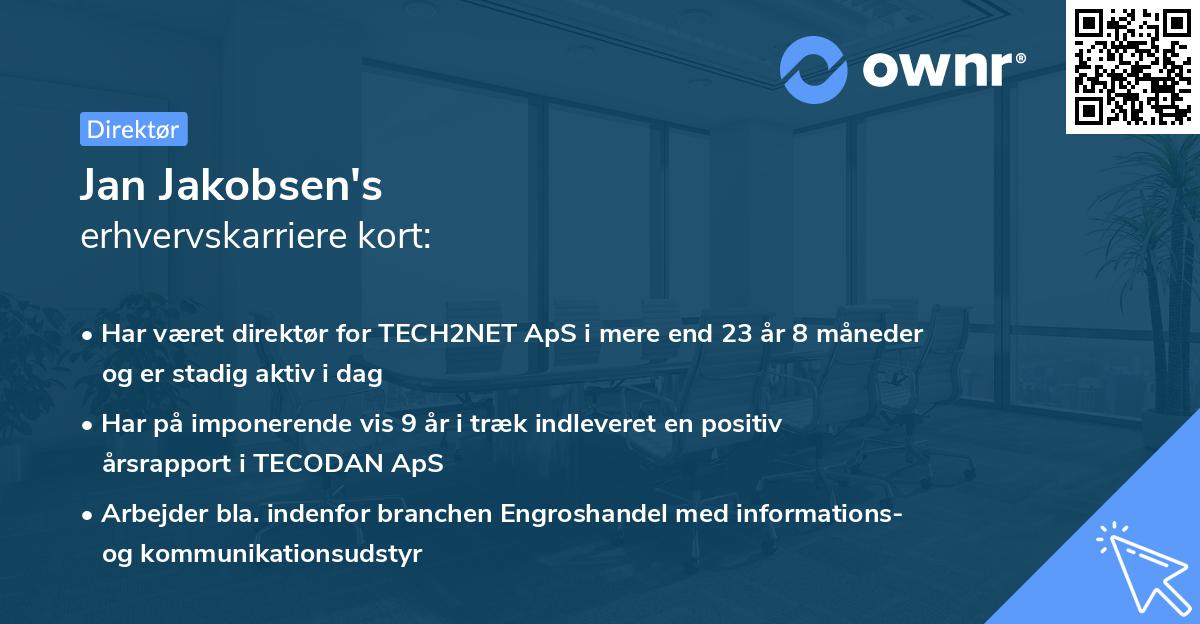 Jan Jakobsen's erhvervskarriere kort