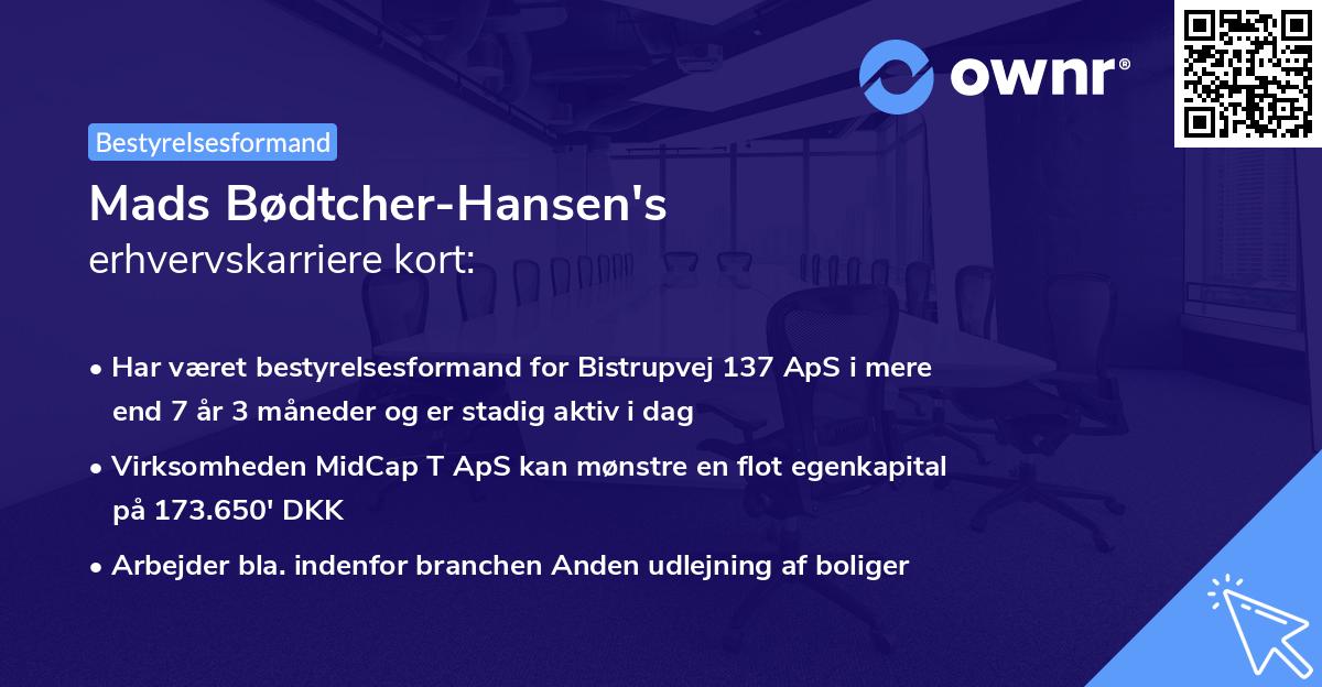 Mads Bødtcher-Hansen's erhvervskarriere kort