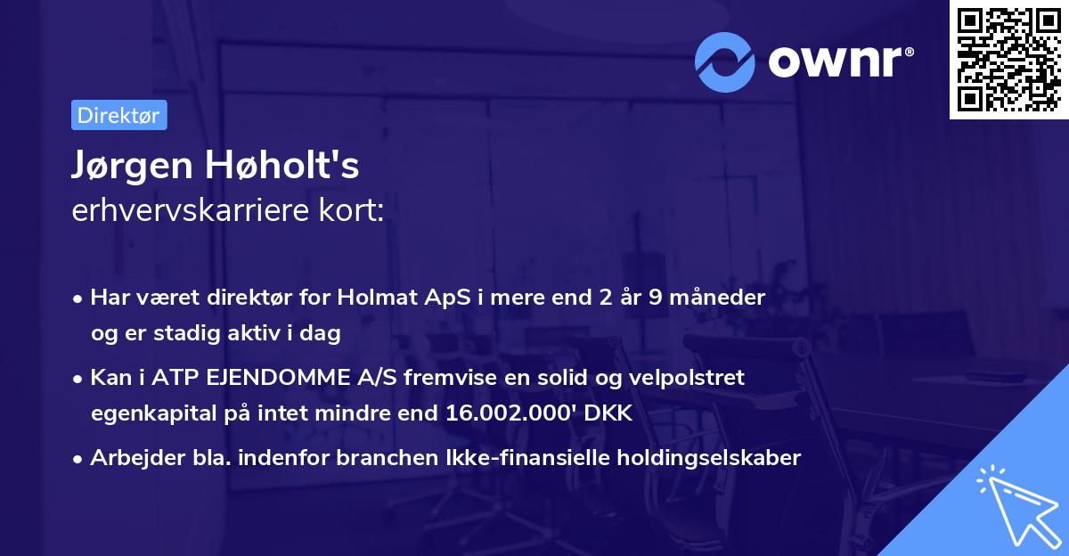 Jørgen Høholt's erhvervskarriere kort