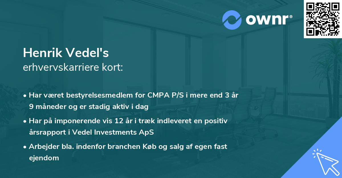 Henrik Vedel's erhvervskarriere kort