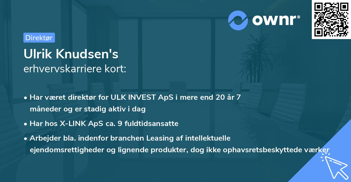 Ulrik Knudsen's erhvervskarriere kort