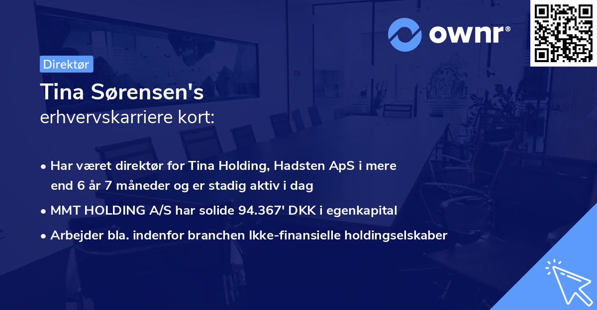 Tina Sørensen's erhvervskarriere kort
