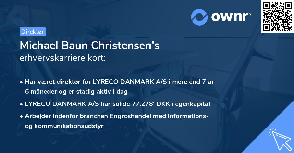 Michael Baun Christensen's erhvervskarriere kort