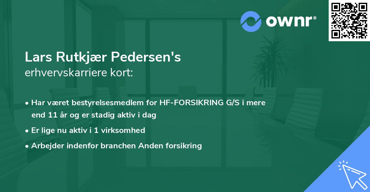 Lars Rutkjær Pedersen's erhvervskarriere kort