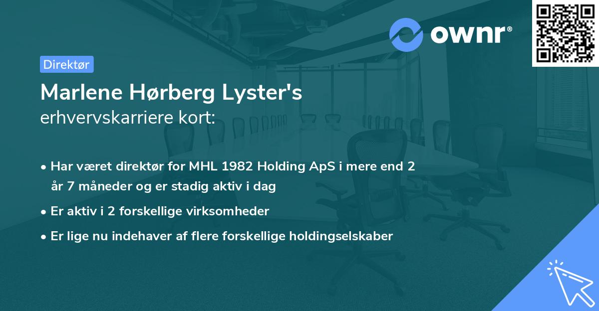 Marlene Hørberg Lyster's erhvervskarriere kort