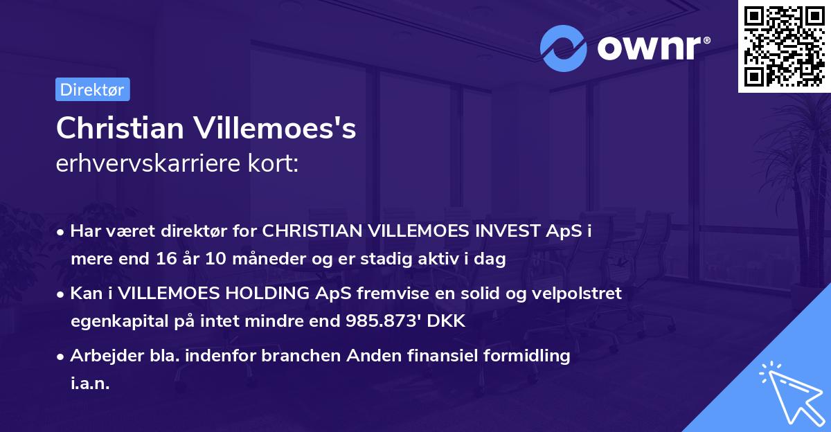 Christian Villemoes's erhvervskarriere kort