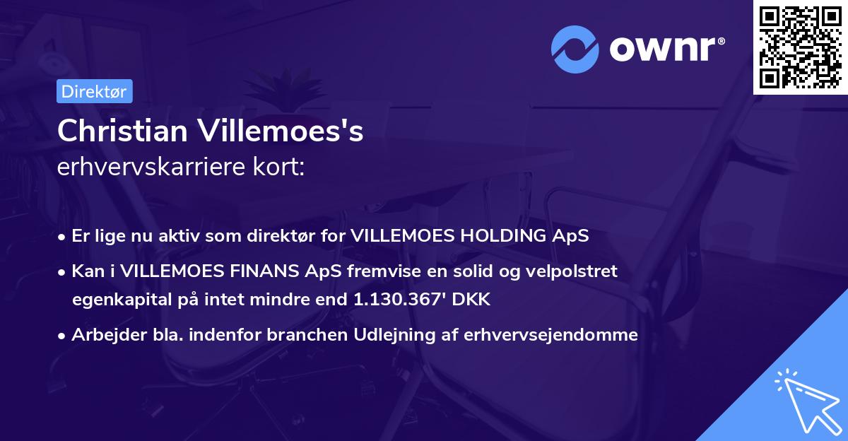 Christian Villemoes's erhvervskarriere kort