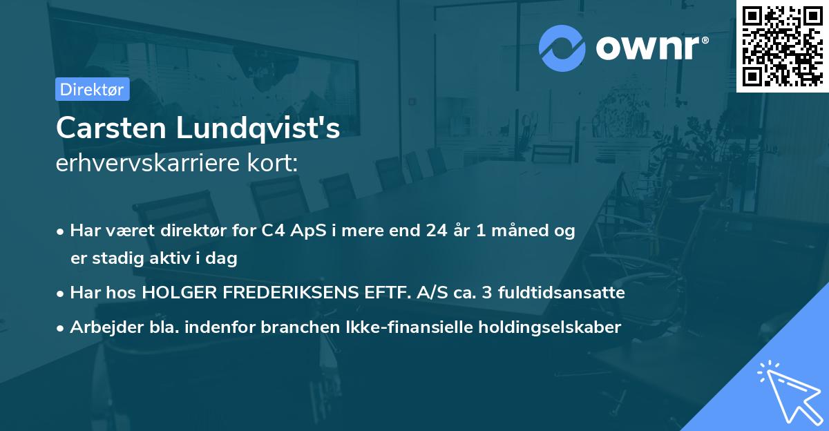 Carsten Lundqvist's erhvervskarriere kort