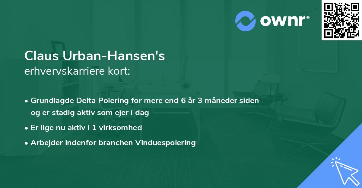 Claus Urban-Hansen's erhvervskarriere kort
