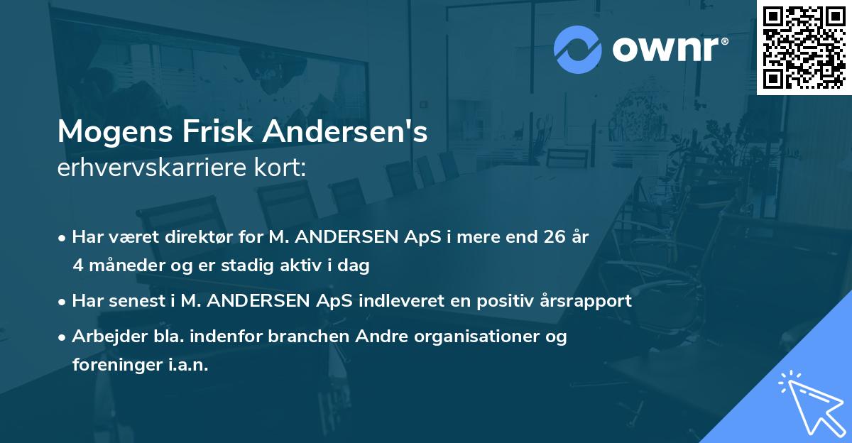 Mogens Frisk Andersen's erhvervskarriere kort