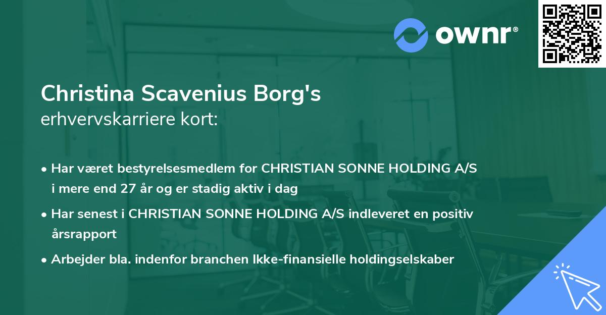 Christina Scavenius Borg's erhvervskarriere kort