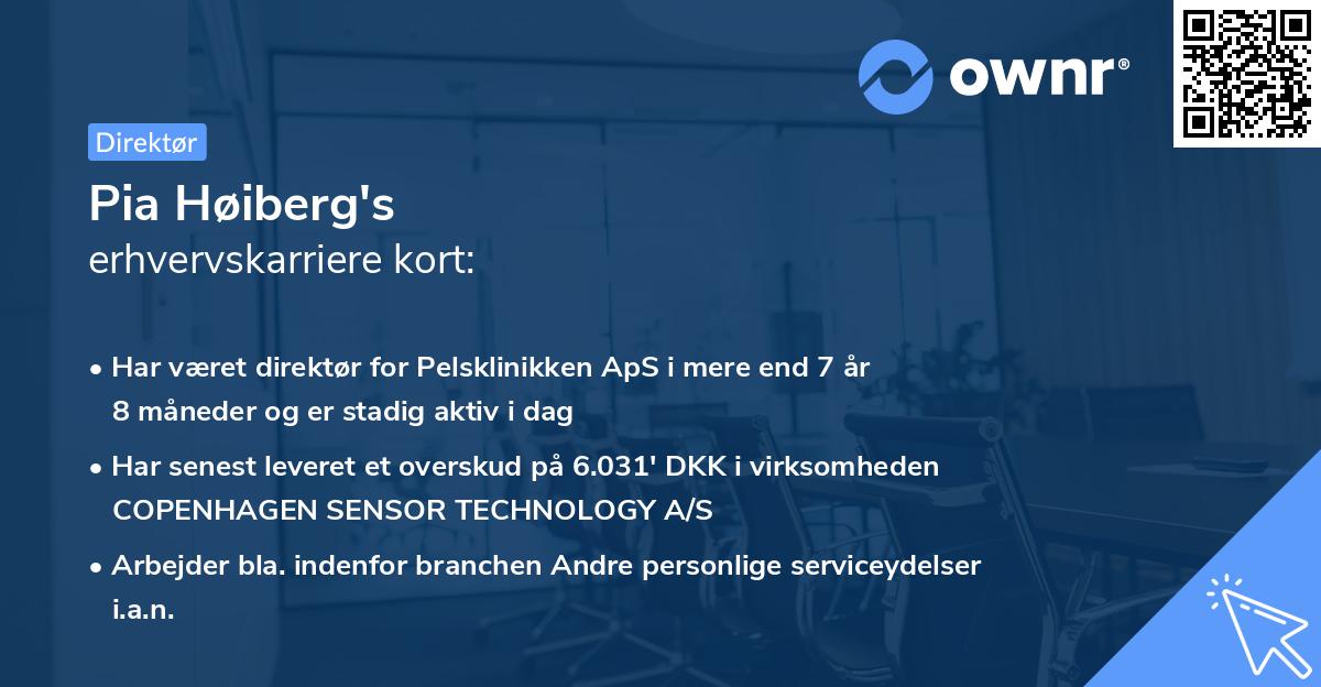Pia Høiberg's erhvervskarriere kort