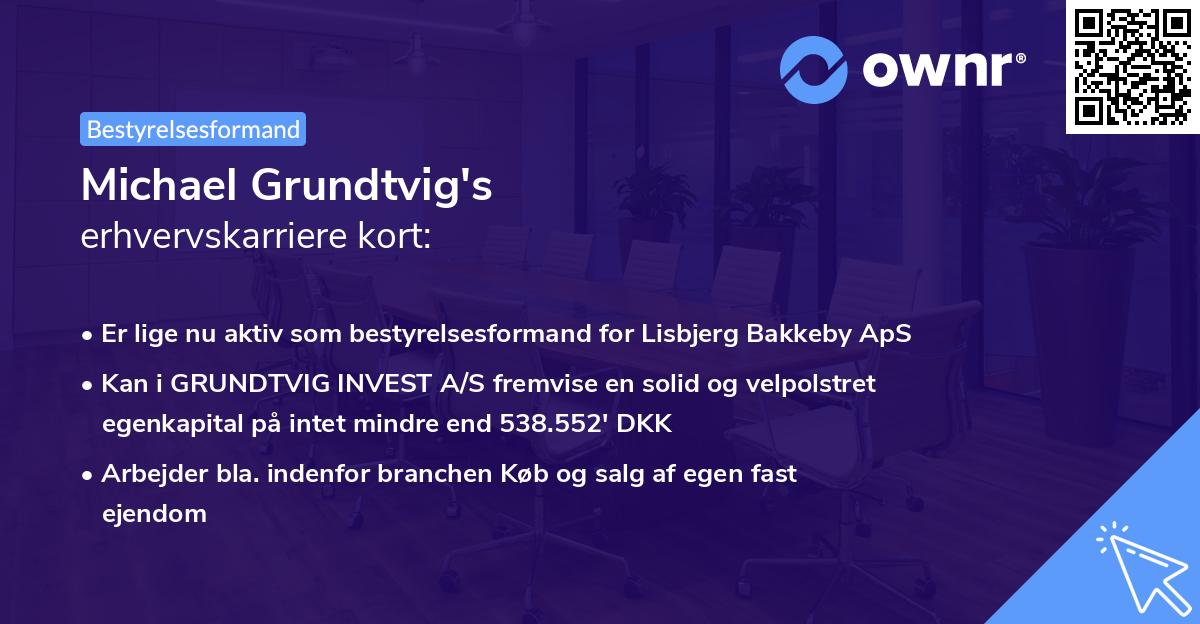 Michael Grundtvig's erhvervskarriere kort