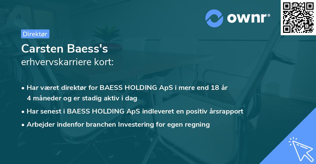Carsten Baess's erhvervskarriere kort