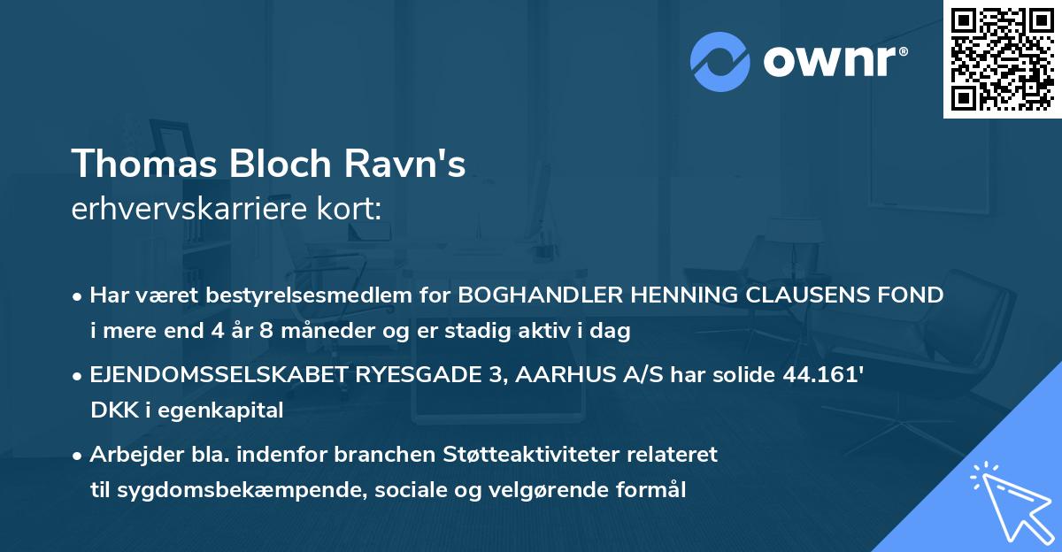 Thomas Bloch Ravn's erhvervskarriere kort
