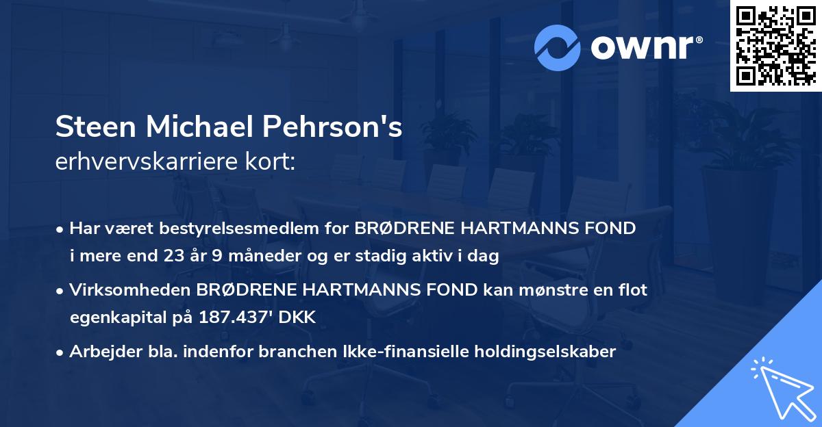 Steen Michael Pehrson's erhvervskarriere kort