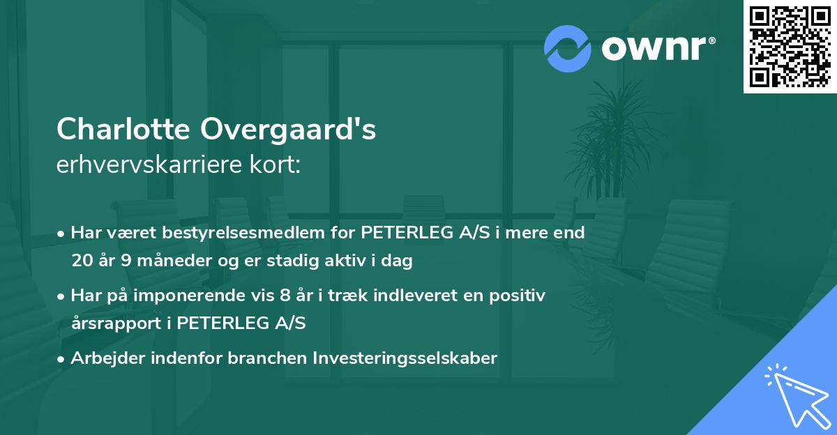 Charlotte Overgaard's erhvervskarriere kort