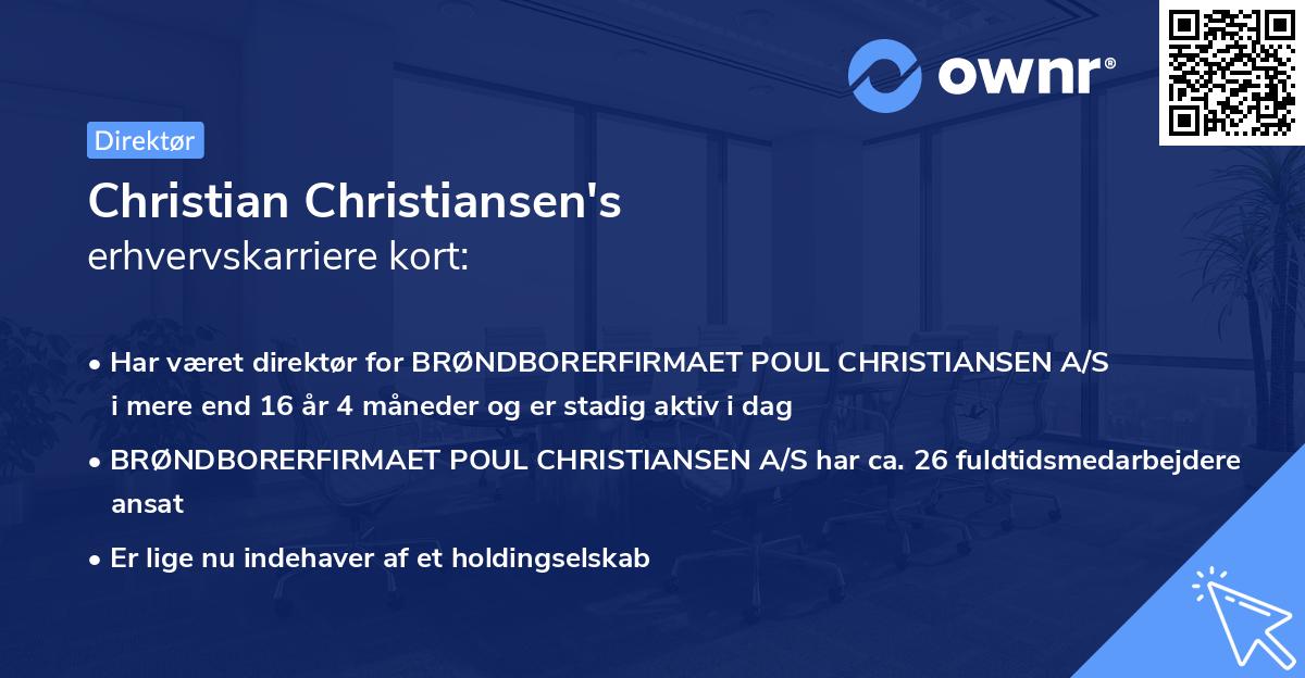 Christian Christiansen's erhvervskarriere kort