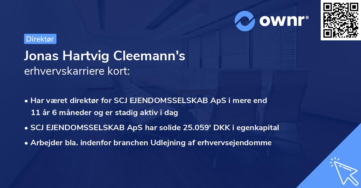 Jonas Hartvig Cleemann's erhvervskarriere kort