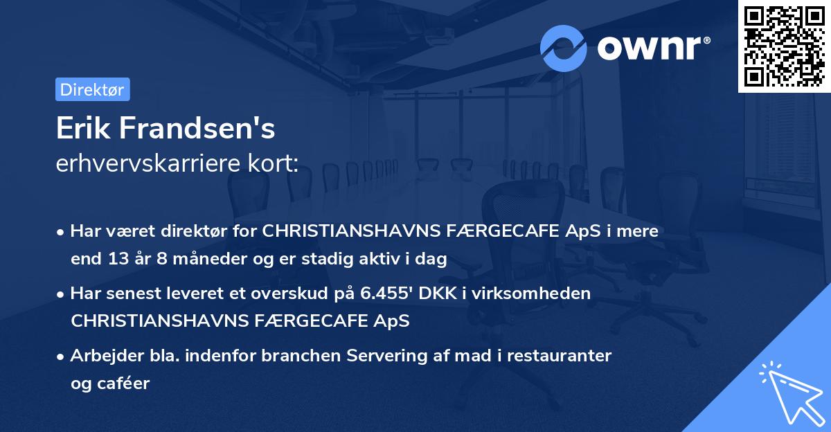 Erik Frandsen's erhvervskarriere kort