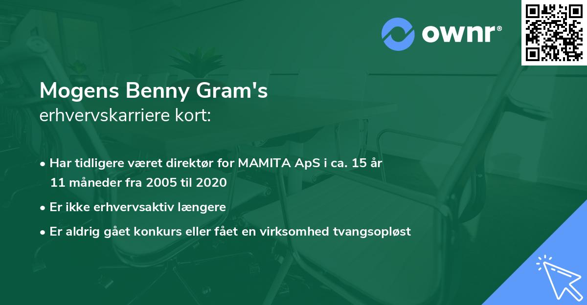 Mogens Benny Gram's erhvervskarriere kort