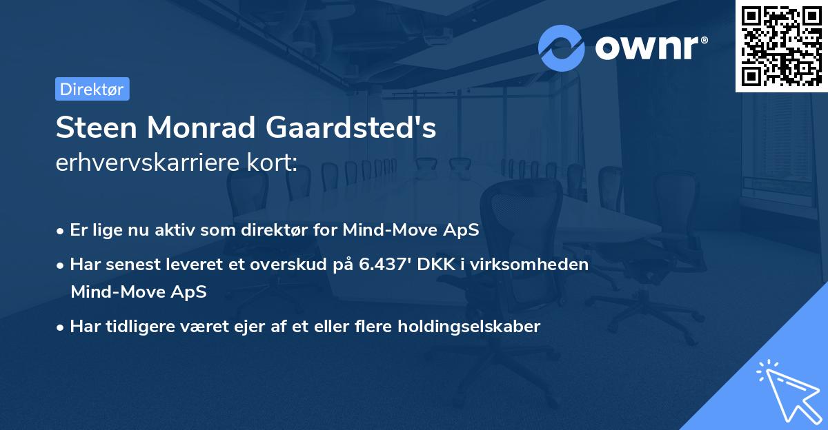 Steen Monrad Gaardsted's erhvervskarriere kort