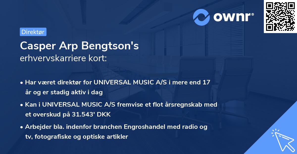 Casper Arp Bengtson's erhvervskarriere kort