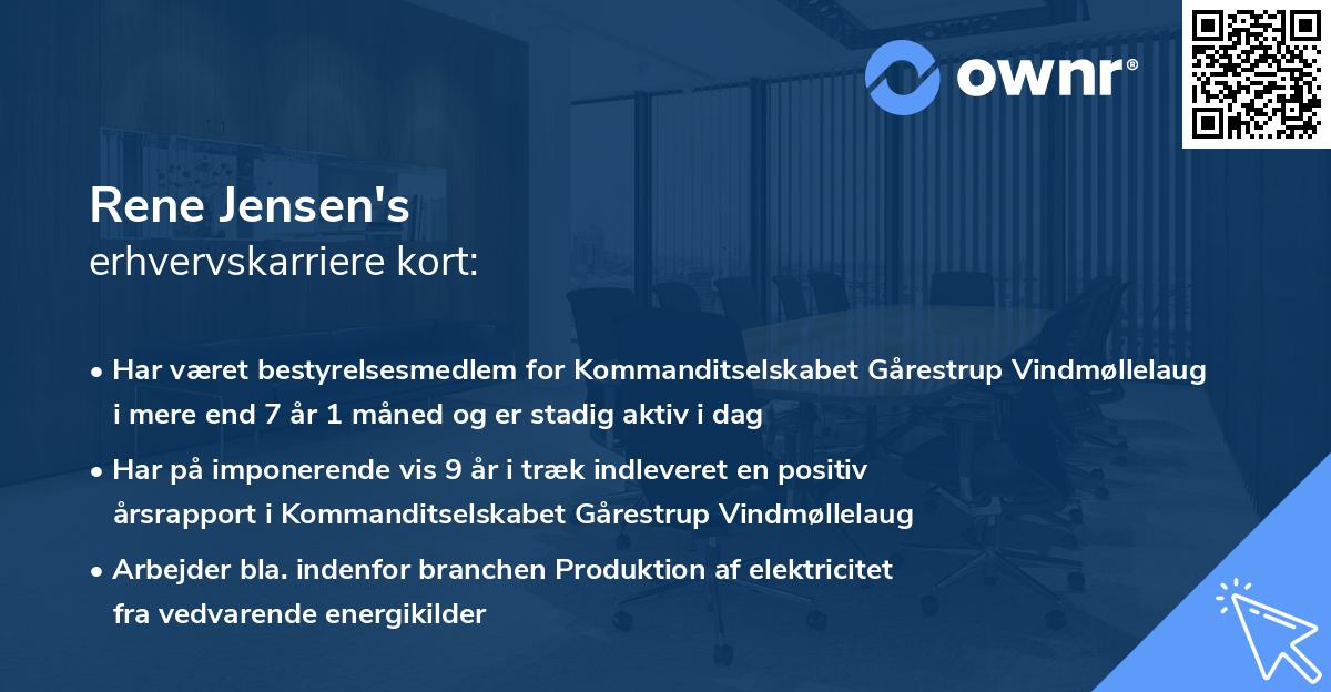 Rene Jensen's erhvervskarriere kort