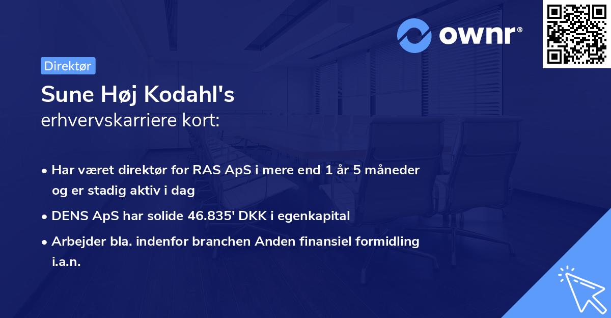 Sune Høj Kodahl's erhvervskarriere kort