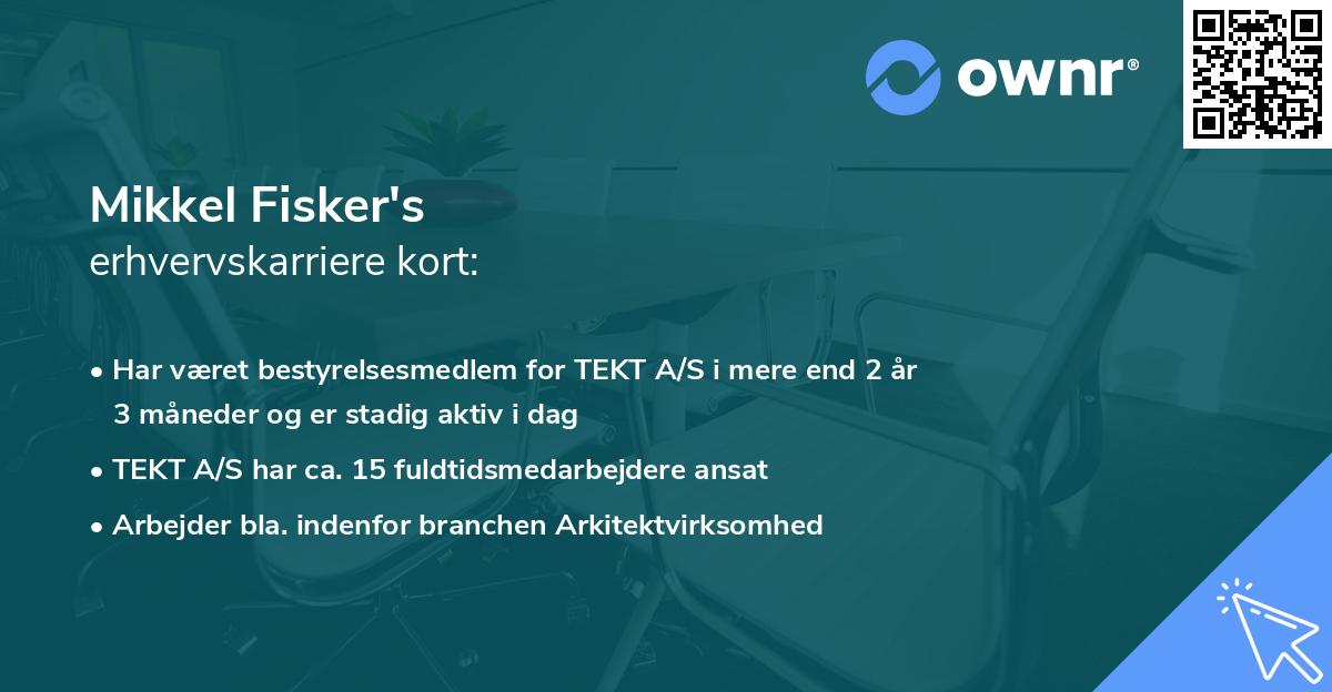 Mikkel Fisker's erhvervskarriere kort