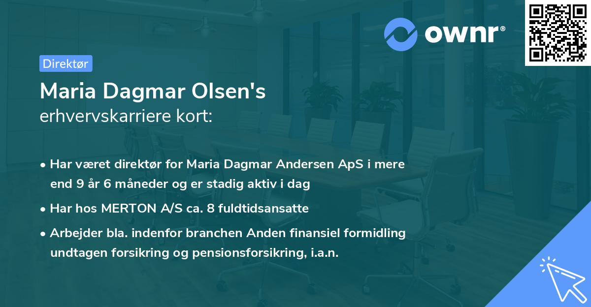 Maria Dagmar Olsen's erhvervskarriere kort