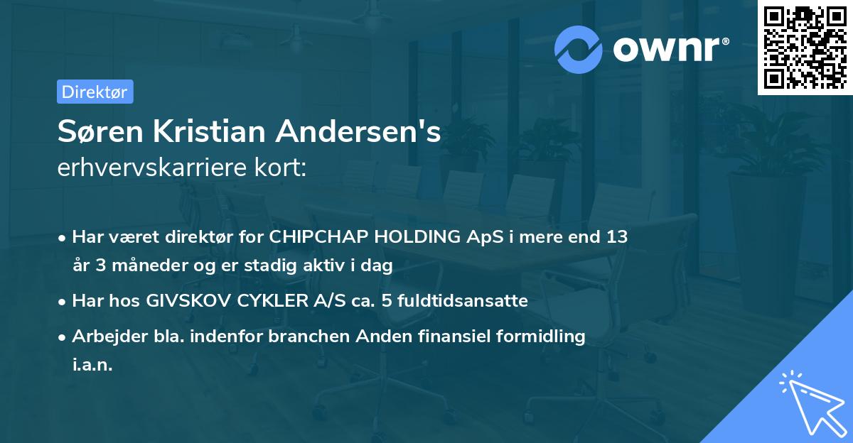 Søren Kristian Andersen's erhvervskarriere kort